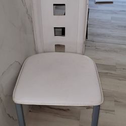 White chair metal legs set of 6