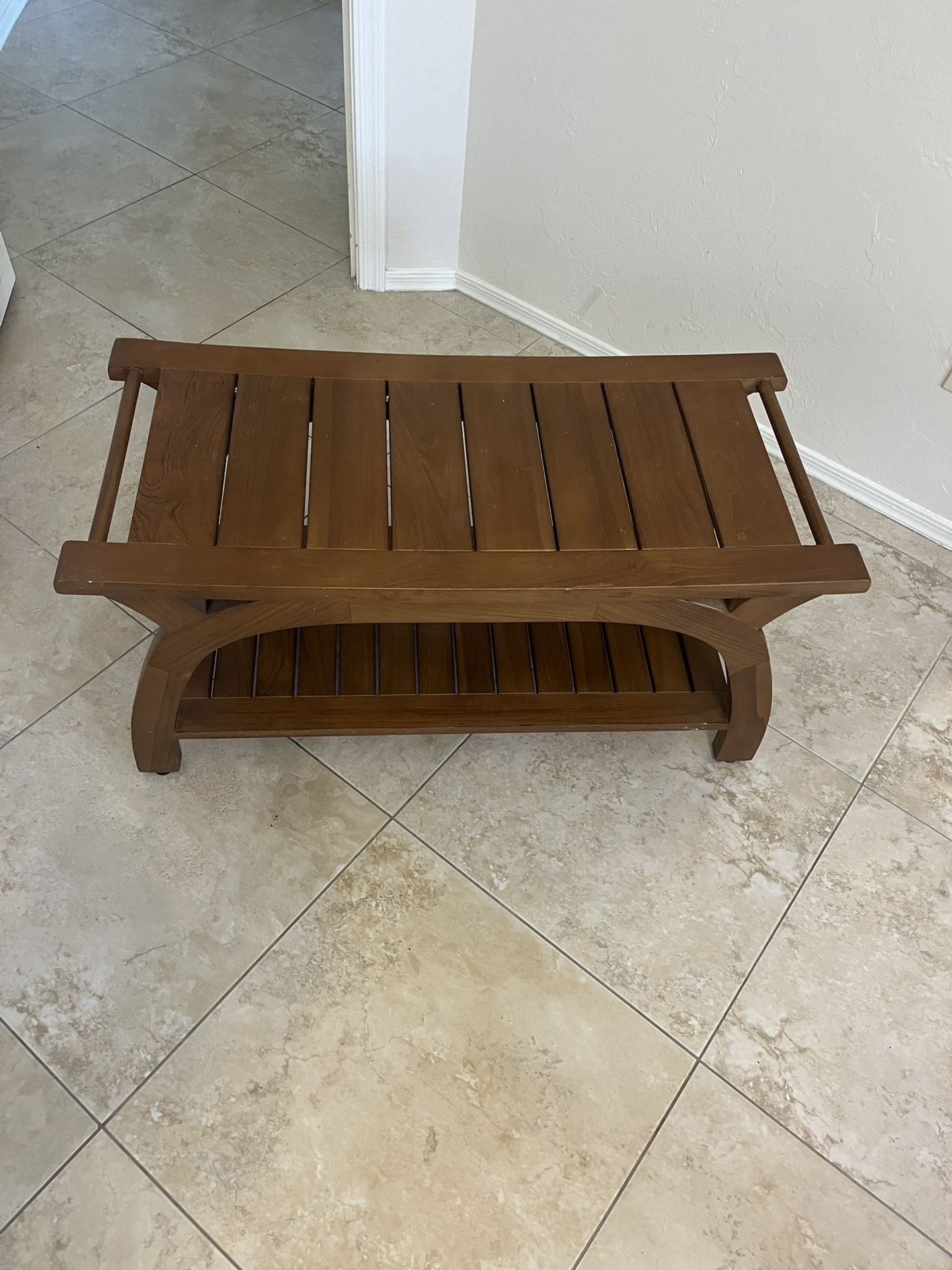 Liza Wide Teak Shower Bench