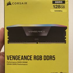 Corsair Vengeance RGB 128 GB (2 X 64 GB) DDR5 6400 RAM CMH128GX5M2B6400C42