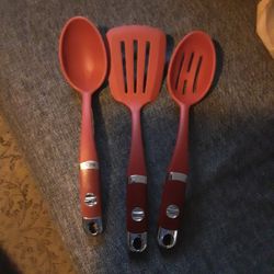 KichenAid Silicone Red Utencil Set
