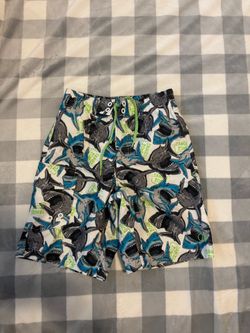 Kids Shark Print Swim Trunks