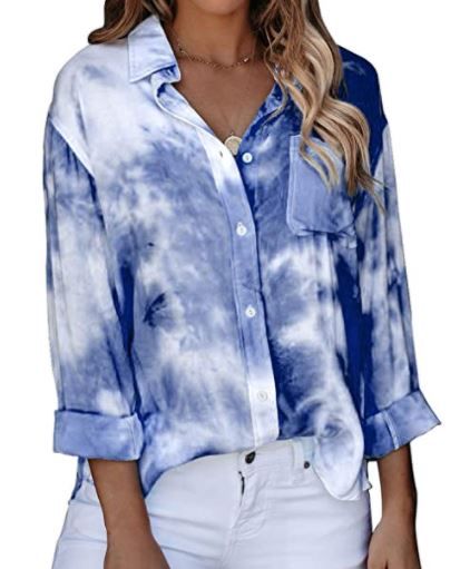 women's tie dye blue shirt Small NEW