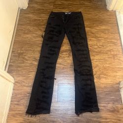 Black flared jeans