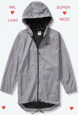 New Victoria’s Secret Pink full zip jacket anorak lined rain or wind hoodie