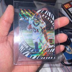 2020 Select Tim Patrick #375 Field Level Zebra Prizm SSP RC Denver Broncos!