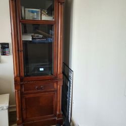 Solid Wood Glass Armoire Make An Offer 