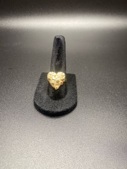 10k GOLD HEART NUGGET RINGS 10k