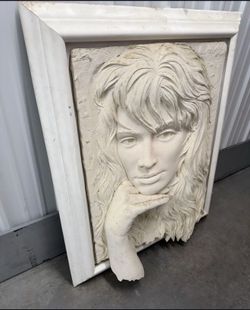 MACK, Bill, (American, b. 1949): "Visage", Bonded Sand Sculpture, approximately 36" x 27", signed upper right and numbered , framed, 43" x 36".