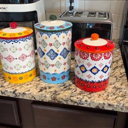 3-Piece Decorative Kitchen Canister Set