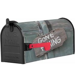 Farmhouse Door Mailbox Covers Magnetic Mailbox Wraps, Vintage Abstract Country Wooden Door Post Letter Box Cover for Garden Yard Outdoor Decor Standar