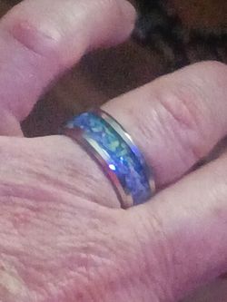 Purple and green ring