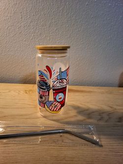 4th of July latte cup
