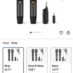 DFTRT Wireless Microphones, UHF Metal Rechargeable Cordless Dynamic Mic System with Auto-Connect Receiver, 160ft Range Professional Wireless Microphon