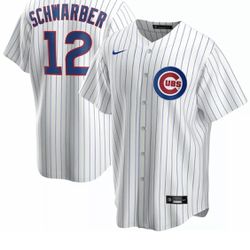 Nike Chicago Cubs Kyle Schwarber #12 White Jersey Size-M New With Tags