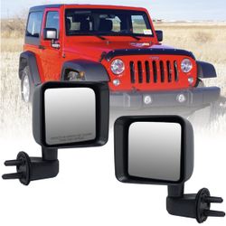 Driver & Passenger Side Mirror Compatible with Jeep Wrangler 2007-2017,Manual Folding Non-Heated