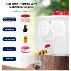 New, Portable 6.6 Gallon Water Tank with Faucet, Lightweight Camping Water Storage Container for RV, Hiking, Road Trips, BPA-Free, Compact,  