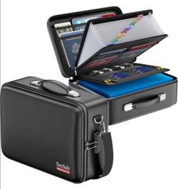 DocSafe Fireproof Document Box with Lock＆Shoulder Strap, Hard-Shell Case File Organizer