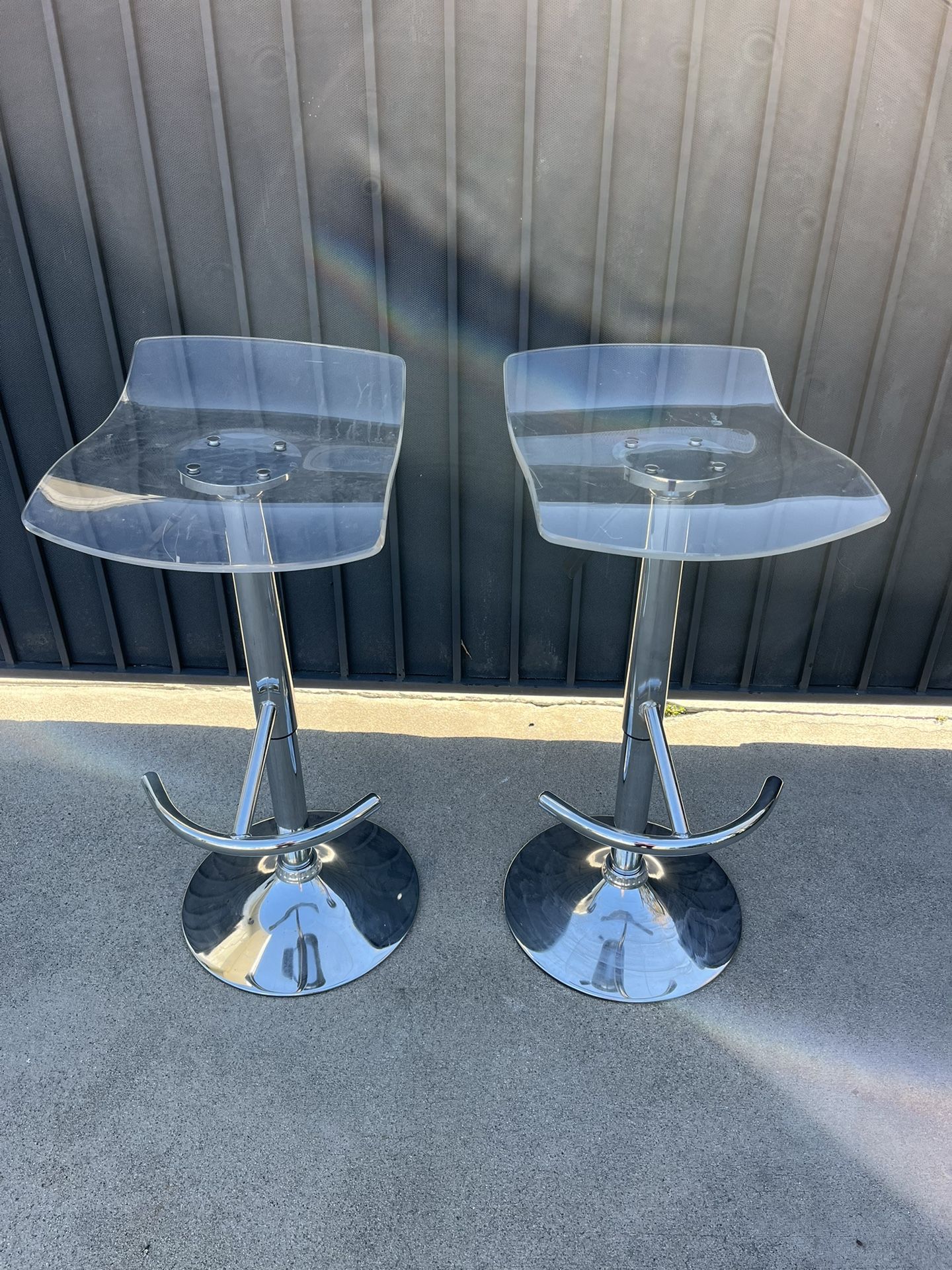 Two  Bar Clear Chairs