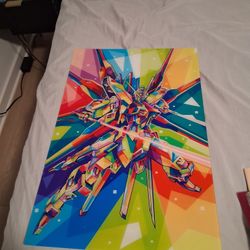 Gundam On Solid Plastic Display Poster Sized