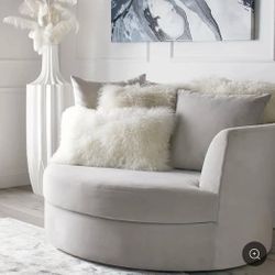 Round Swivel Loveseat - "Cuddler Chair" - Z Gallerie