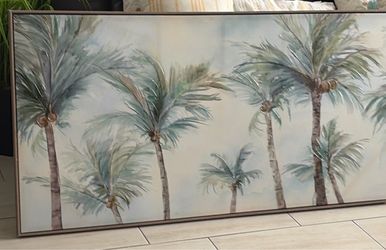 Large Palm tree wall art w frame-
