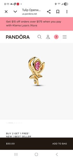 Pandora Pink petal charm new