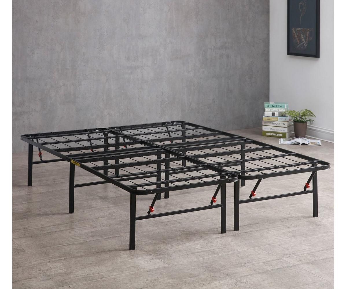 King Bed Frame, Sturdy Metal with storage