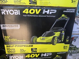 RYOBI 40V HP Brushless 20 in. Cordless Electric Battery Walk Behind Self-Propelled Lawn Mower with 6.0 Ah Battery and Charger
