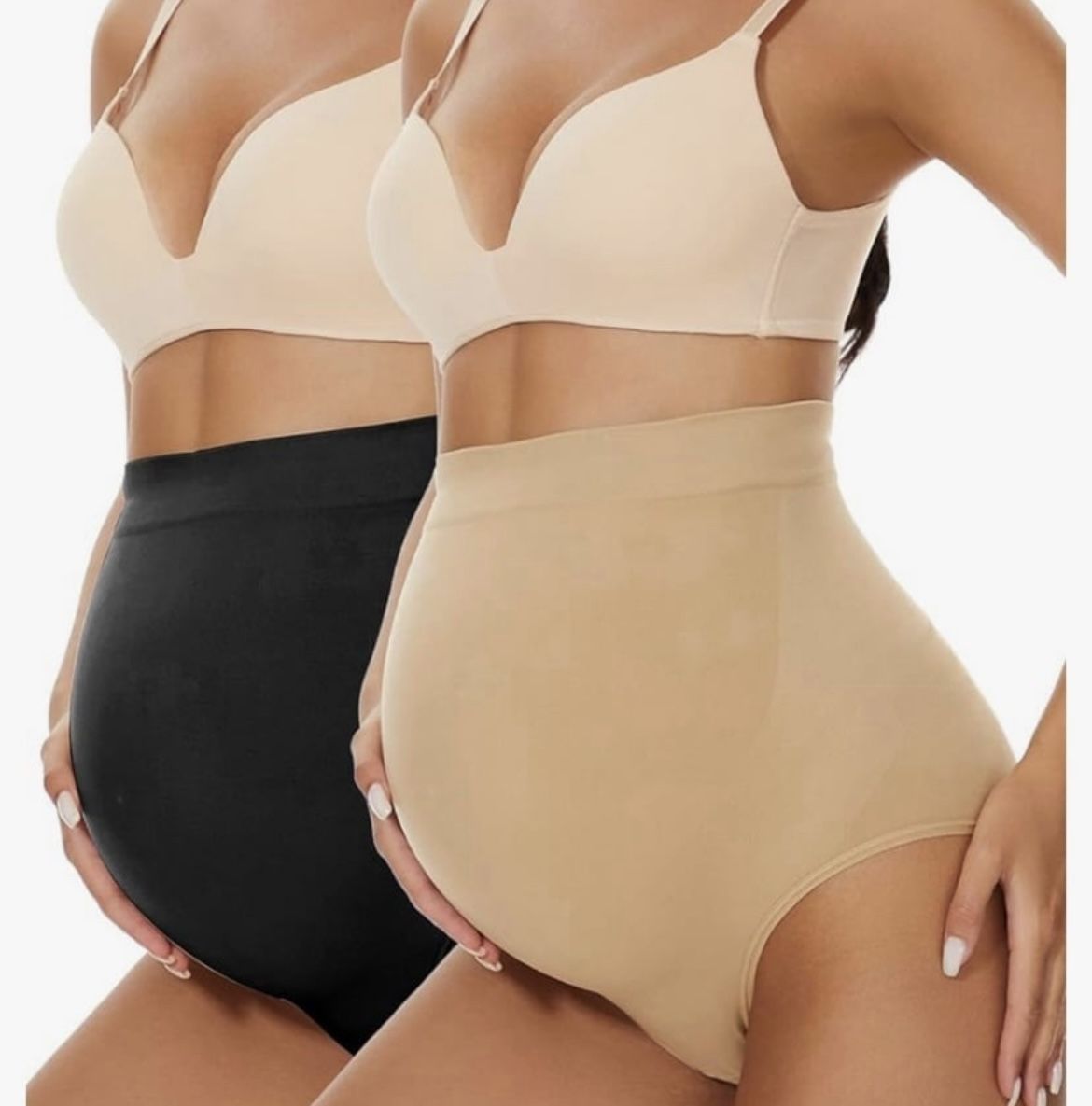 Seamless Maternity Shapewear, Belly Support Panties small 2 Pack. (S)