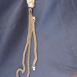 18k Cubin Link Chain And Bracelet