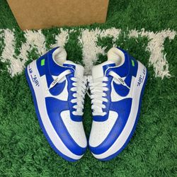 Nike Air Force 1 Low by Virgil Abloh x Louis Vuitton LV Blue - Sz 8M