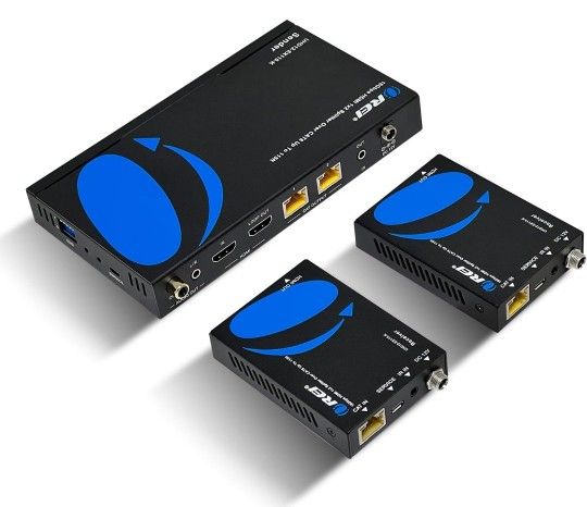 OREI 1x2 HDMI Extender Splitter 4K by Multiple Over Single Cable CAT6/7 4K@60Hz 4:4:4 HDCP 2.2 with IR Remote EDID Management - Up to 115 Ft - Loop Ou