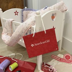 Mega Collection for Dolls/ AMERICAN GIRL brand includes Crib, Bedding, Outfits, Kits, Sets, Jewelry, Books in time for the Holiday. $730 value