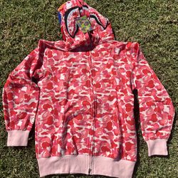 Bape Shark Hoodie Pink 