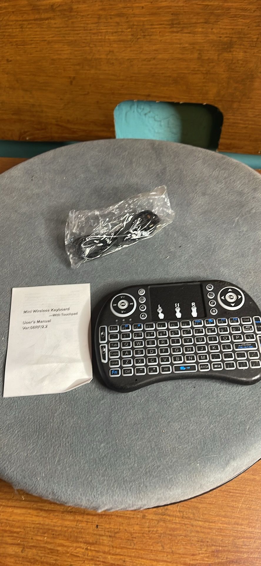 Wireless Mini Keyboard Remote Control Touchpad Mouse Combo Controller with RGB Backlit
