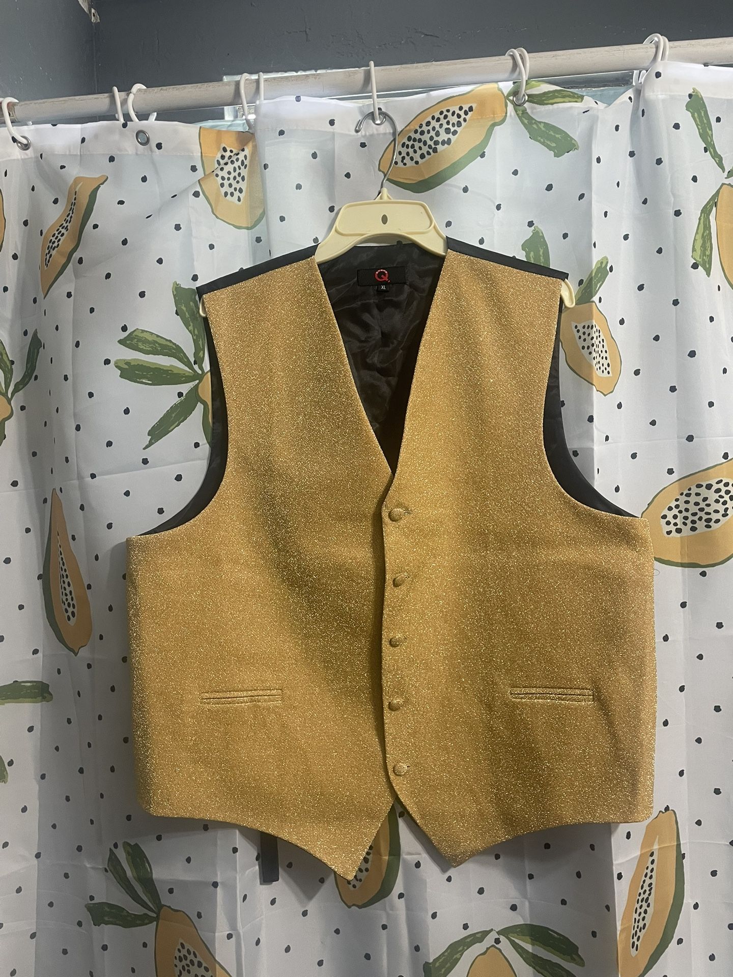 Men Gold Tuxido Vest