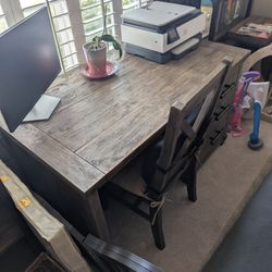 Solid Wood Desk w/ Filing Cabinet - 50x30x31"