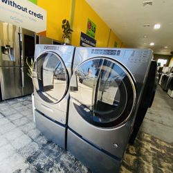 Washer And Dryer Whirlpool Black Stainless 11$ Down Payment 