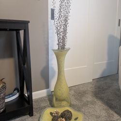 Blown Glass Vase with Bowl

