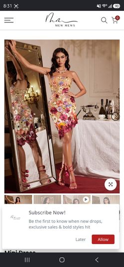Filibert Strapless Flower Embroidered Mini Dress