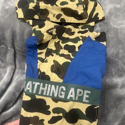 BAPE A BATHING APE NIGO ERA JACKET HALF ZIP SIZE L