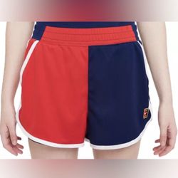 Nike Court Dri-Fit Slam 2in Short W - binary blue/university red/white Sz L