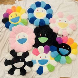 8 Takashi Murakami Flower Plush Pillows 40cm Brand New