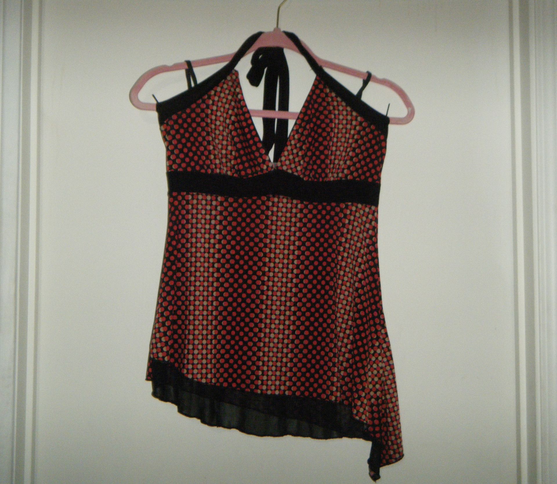 Charlotte Russe Red And Black Halter Top