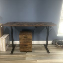 Height Adjustable Desk/Filing Cabinet