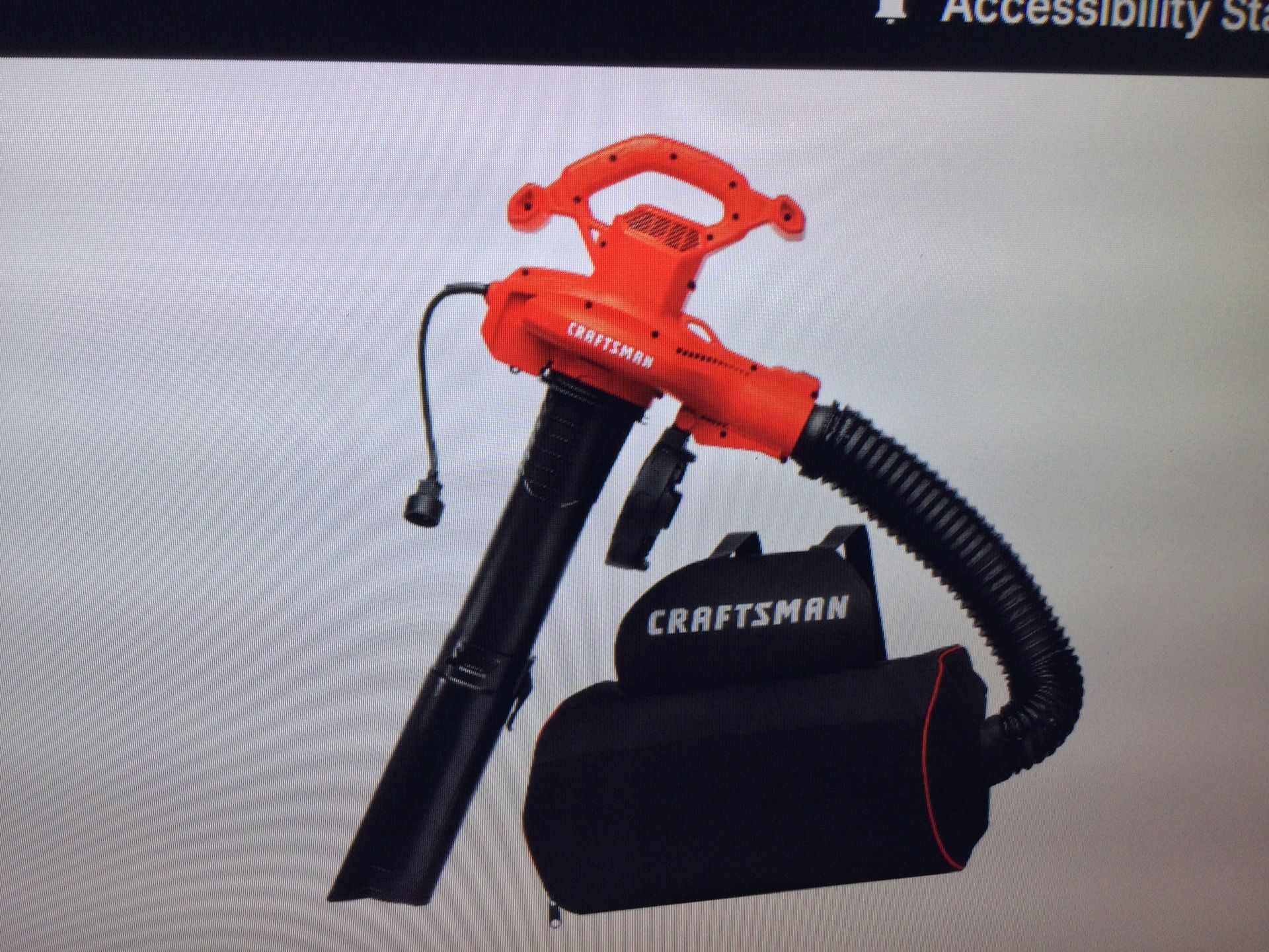CRAFTSMAN LEAF BLOWER/LEAF VACUUM  AND MULCHER, 12 AMP, CORDED  RETAILS AT 129.95 PLUS TAX