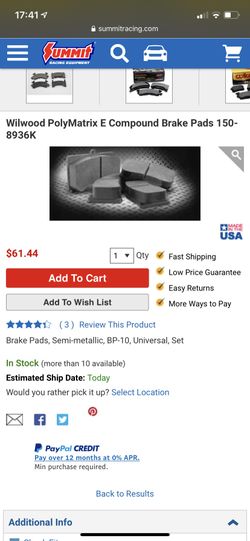 Wilwood Brake Pads Camaro