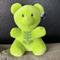 GREEN SKELETON GUMMY BEAR PLUSH NEW WITH TAG 16” HALLOWEEN PLUSH SUPER SOFT!