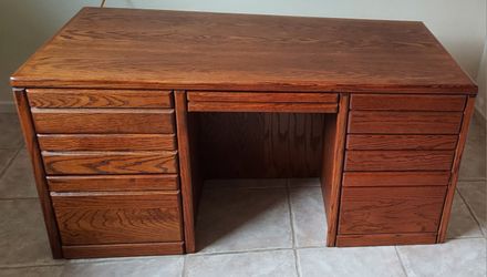 Solid Wood Desk With Locking Drawers