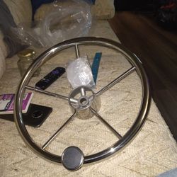 Amerine Car Boat Steering Wheel Crome.